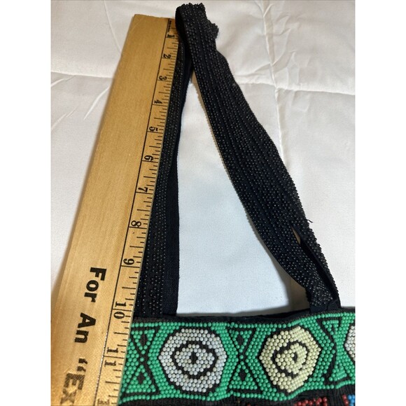 Vintage Nazareth All Beaded Drawstring Lined Souvenir Holy Land Tote Handbag - Picture 7 of 8